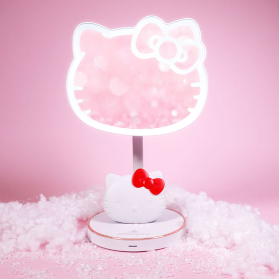 Impressions Hello Kitty LED Rechargeable Makeup Mirror + Wireless Compact Mirror Bundle IVMM-HK04-WHT